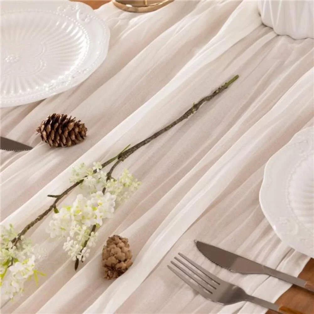 Ivory Table Runner 10FT Cheesecloth Farmhouse Boho Wedding Dining Room Decor